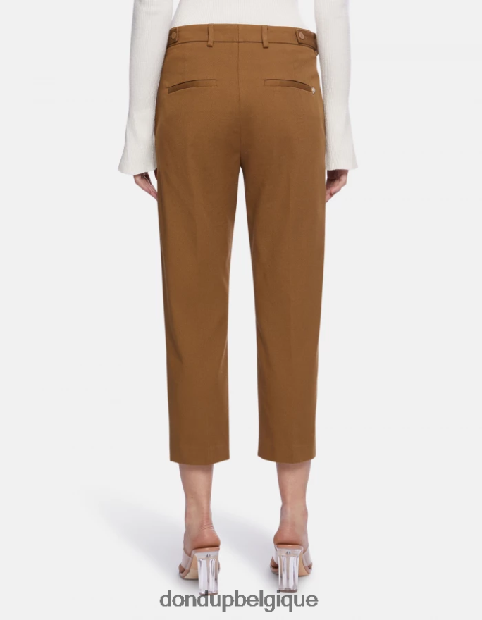 femmes vêtements DONDUP kaki pantalon coupe carotte en coton ariel 8826D0201