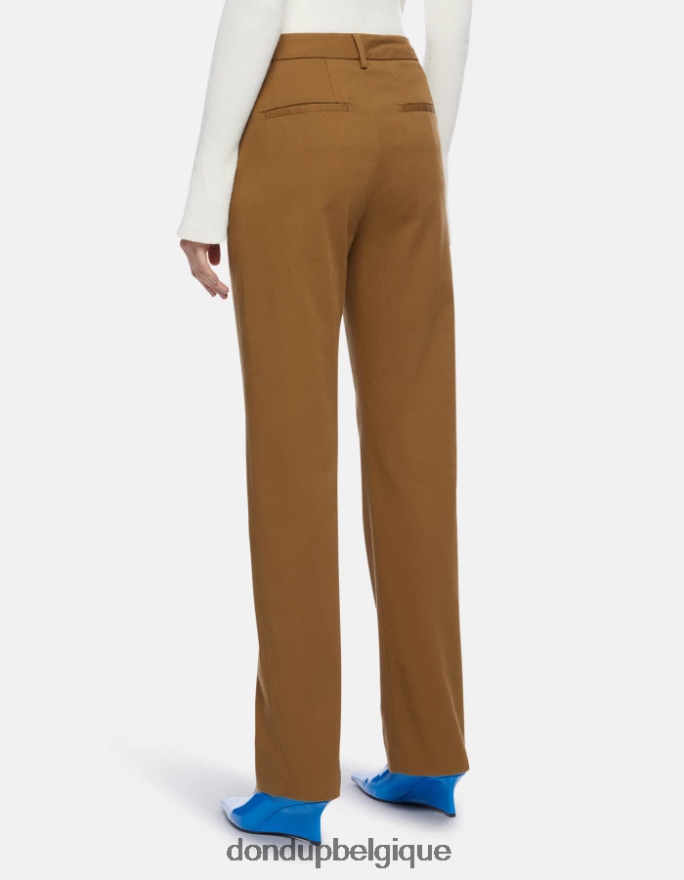 femmes vêtements DONDUP kaki pantalon coupe classique en coton Patty 8826D0149