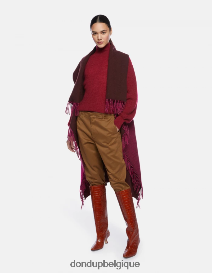 femmes vêtements DONDUP kaki pantalon en coton coupe carotte janis 8826D0129