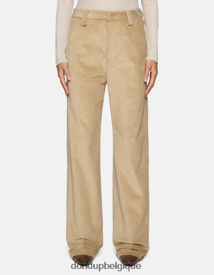 femmes vêtements DONDUP lievito pantalon large en velours joan 8826D0132
