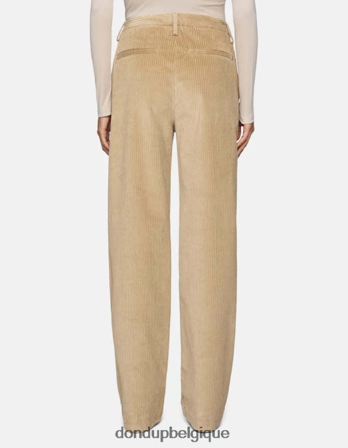 femmes vêtements DONDUP lievito pantalon large en velours joan 8826D0132