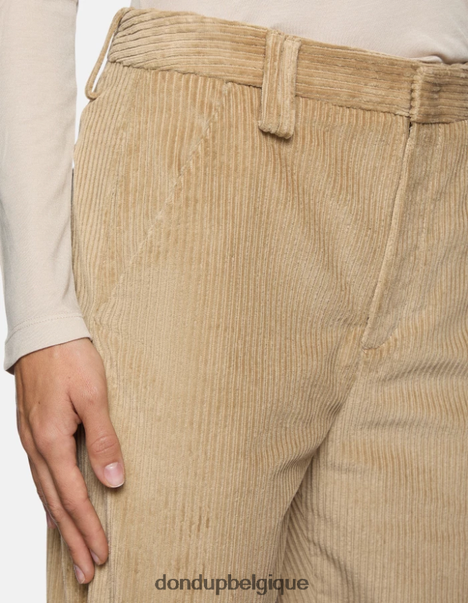 femmes vêtements DONDUP lievito pantalon large en velours joan 8826D0132