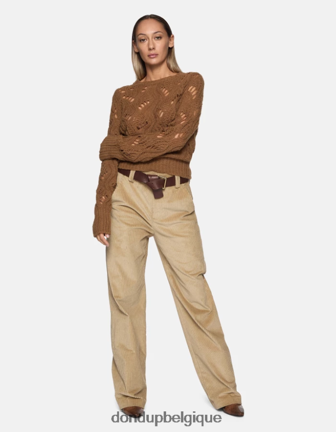 femmes vêtements DONDUP lievito pantalon large en velours joan 8826D0132