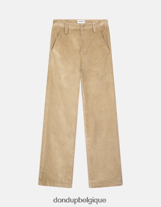 femmes vêtements DONDUP lievito pantalon large en velours joan 8826D0132