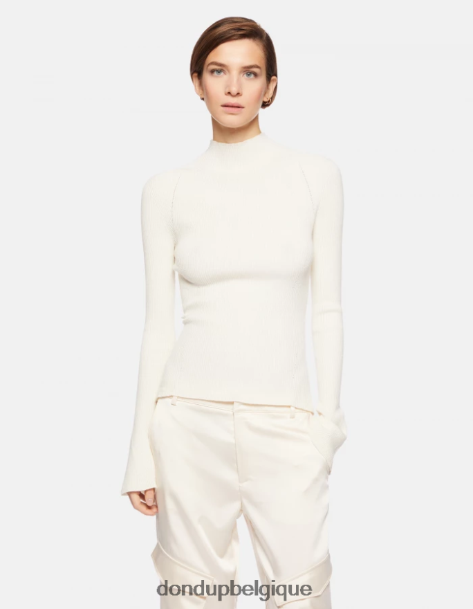femmes vêtements DONDUP lievito pull slim fit en viscose à col polo 8826D0306