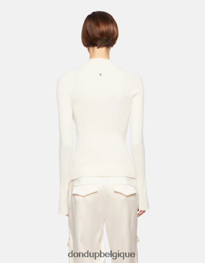 femmes vêtements DONDUP lievito pull slim fit en viscose à col polo 8826D0306