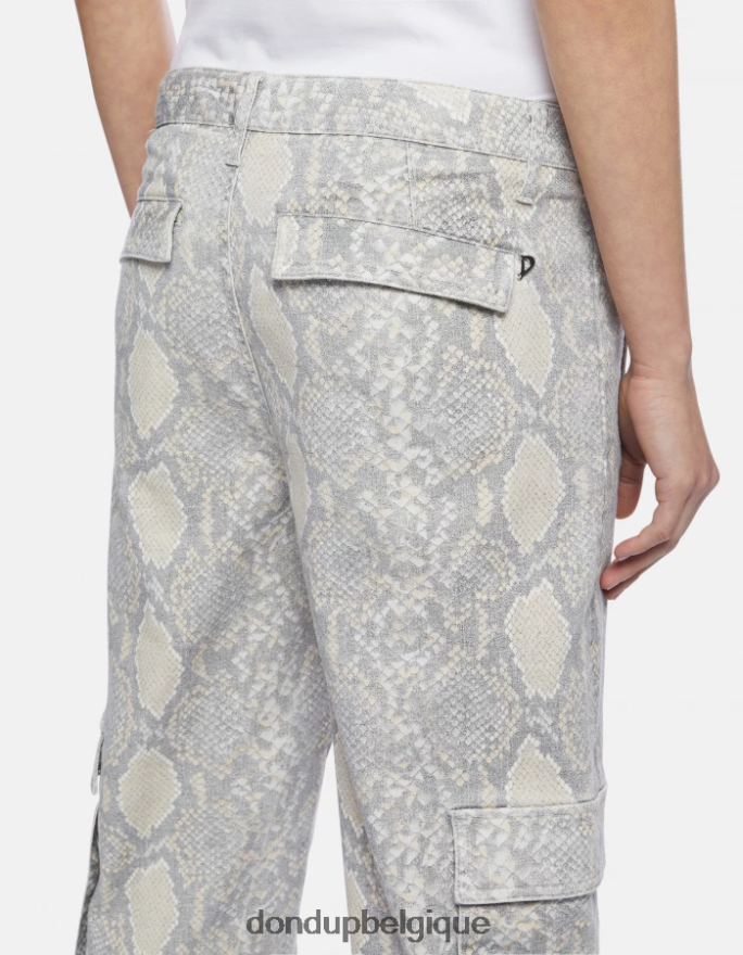 femmes vêtements DONDUP naturel pantalon ample en coton imprimé tori 8826D0119