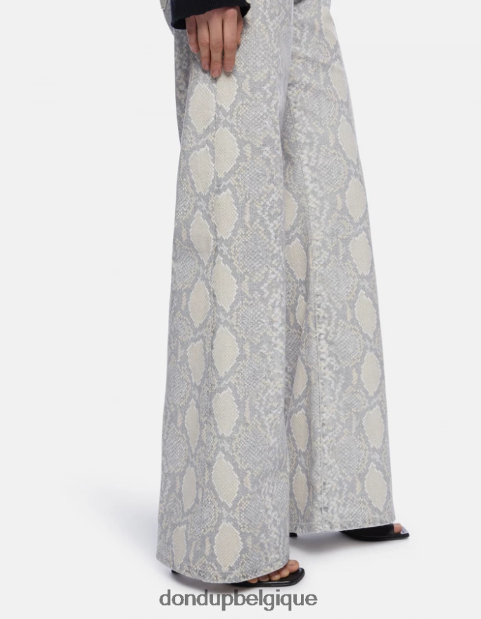 femmes vêtements DONDUP naturel pantalon large ambre en coton imprimé 8826D0105