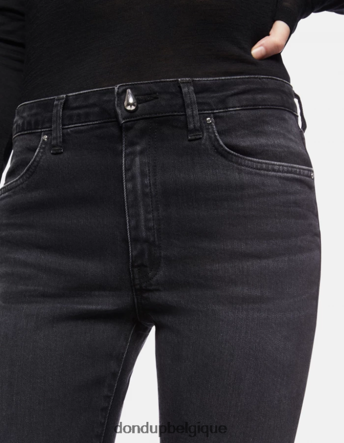 femmes vêtements DONDUP noir Jean super skinny iris en denim stretch 8826D078
