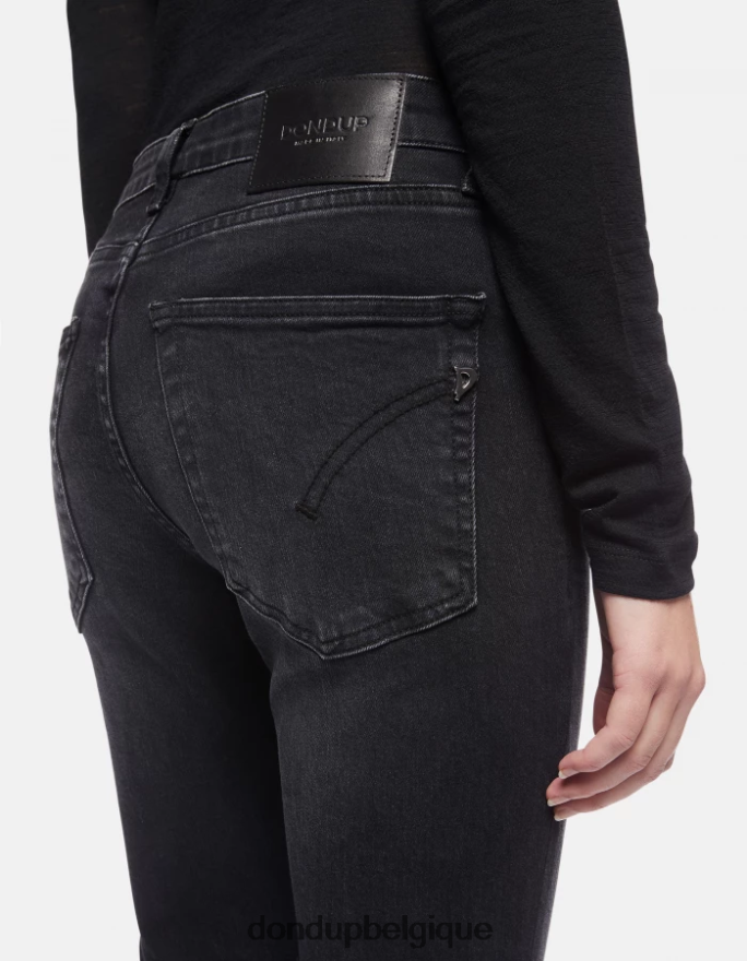 femmes vêtements DONDUP noir Jean super skinny iris en denim stretch 8826D078