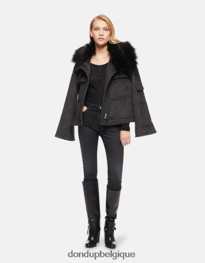 femmes vêtements DONDUP noir Jean super skinny iris en denim stretch 8826D078