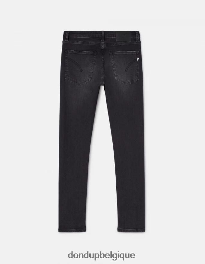 femmes vêtements DONDUP noir Jean super skinny iris en denim stretch 8826D078