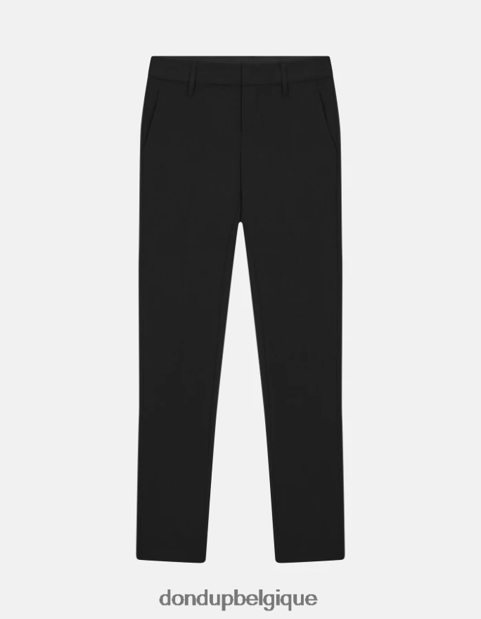 femmes vêtements DONDUP noir Kasya pantalon coupe classique en laine 8826D0143