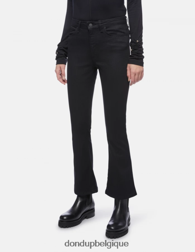 femmes vêtements DONDUP noir Mandy - Jean bootcut super skinny en denim stretch 8826D079