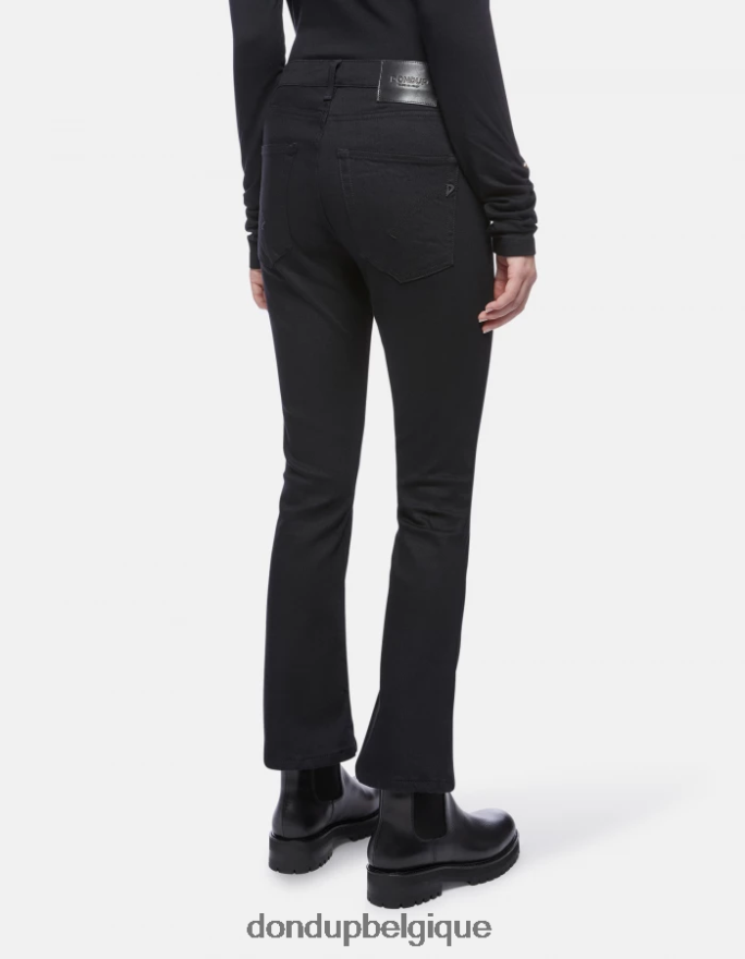 femmes vêtements DONDUP noir Mandy - Jean bootcut super skinny en denim stretch 8826D079