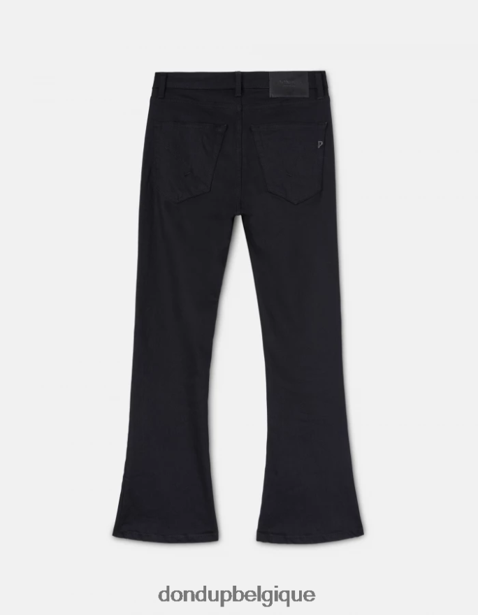 femmes vêtements DONDUP noir Mandy - Jean bootcut super skinny en denim stretch 8826D079