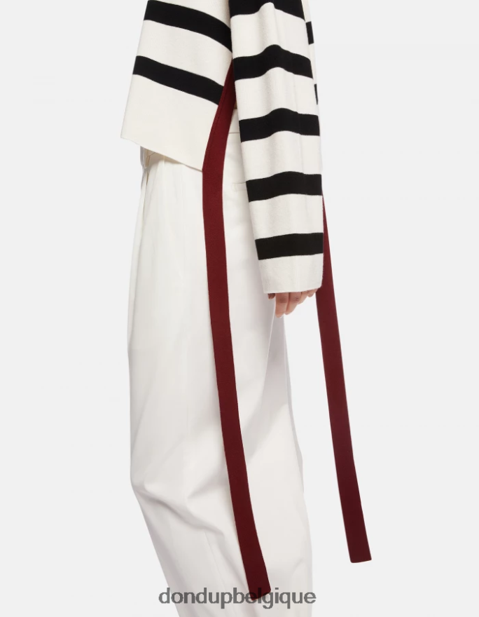 femmes vêtements DONDUP noir blanc pull à col rond en viscose 8826D0339