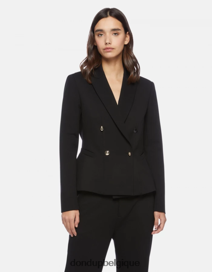 femmes vêtements DONDUP noir blazer à double boutonnage 8826D0390