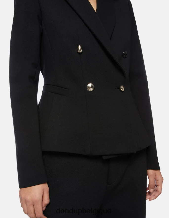 femmes vêtements DONDUP noir blazer à double boutonnage 8826D0390