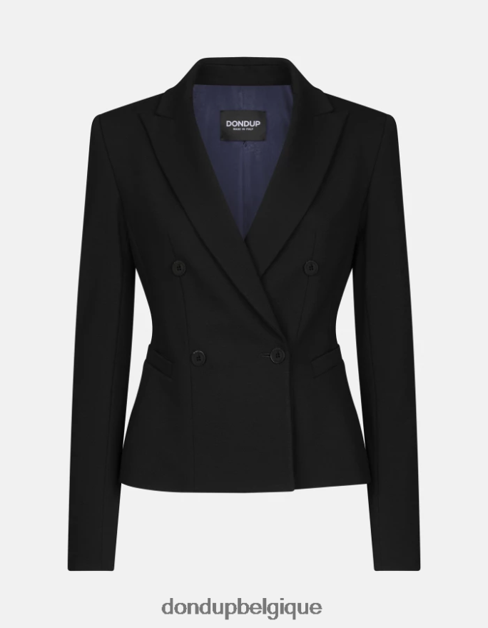 femmes vêtements DONDUP noir blazer à double boutonnage 8826D0392