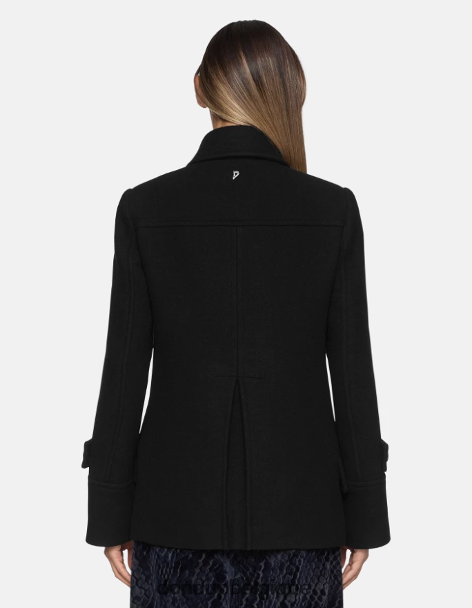 femmes vêtements DONDUP noir caban en tissu à double boutonnage 8826D0351