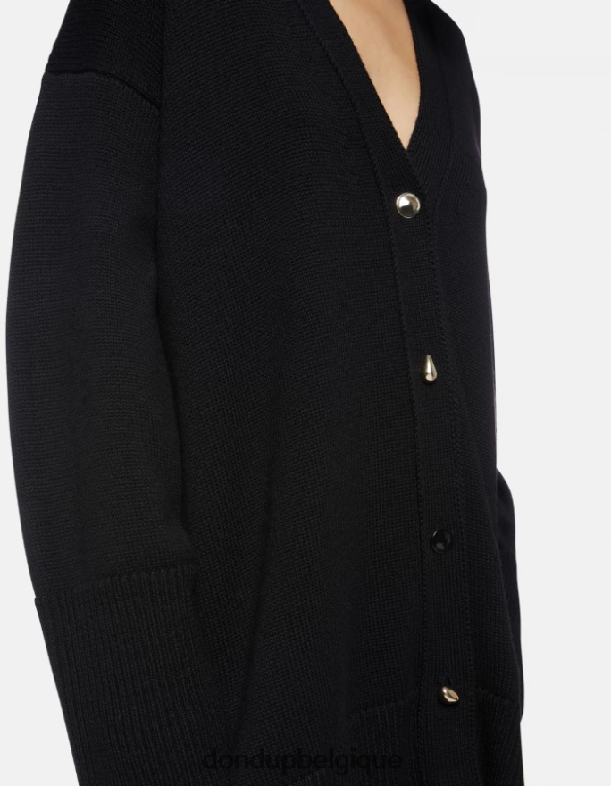 femmes vêtements DONDUP noir cardigan oversize en laine 8826D0318