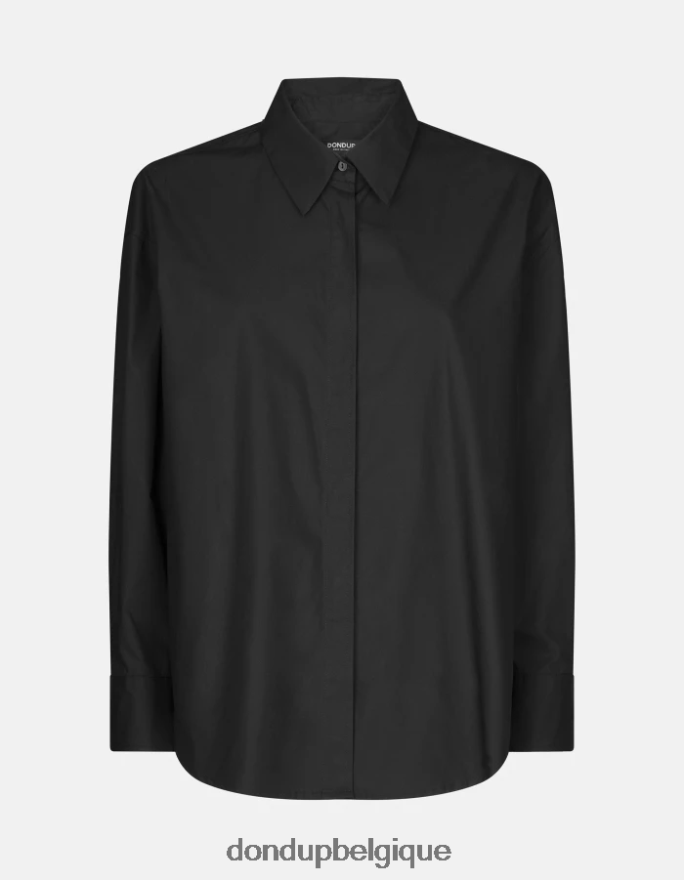 femmes vêtements DONDUP noir chemise oversize en popeline 8826D0242