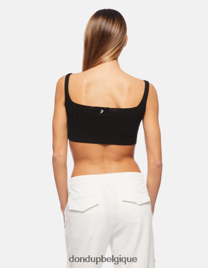 femmes vêtements DONDUP noir haut court en viscose 8826D0316