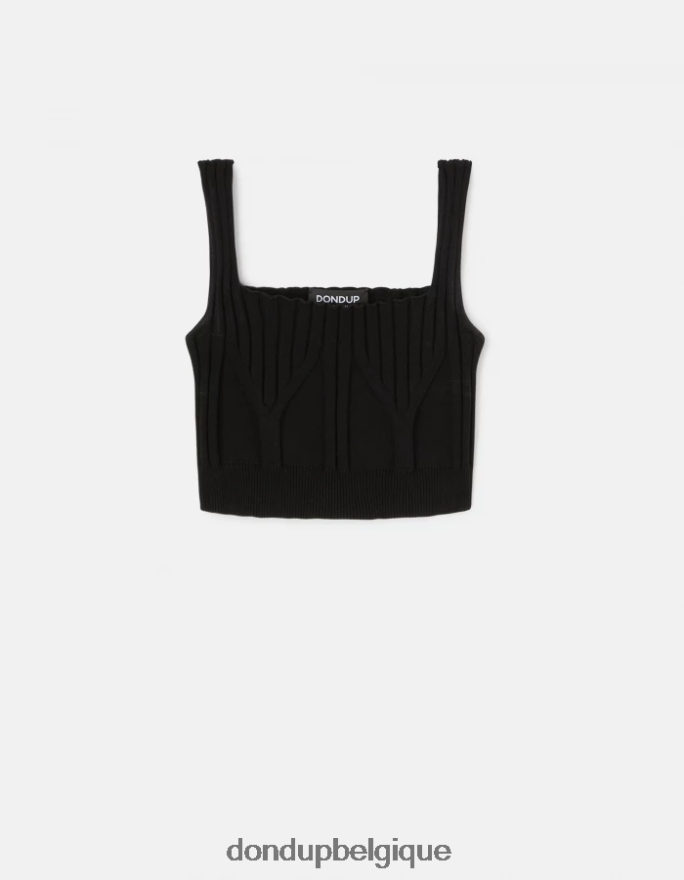 femmes vêtements DONDUP noir haut court en viscose 8826D0316