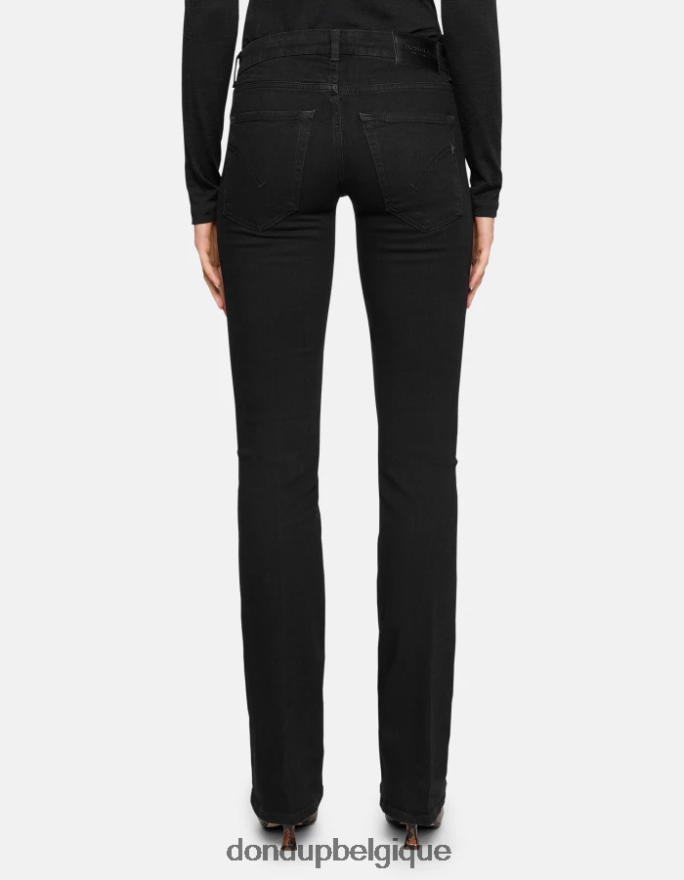 femmes vêtements DONDUP noir jean bootcut lola en denim stretch 8826D07