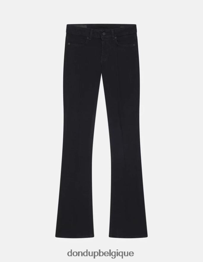 femmes vêtements DONDUP noir jean bootcut lola en denim stretch 8826D07