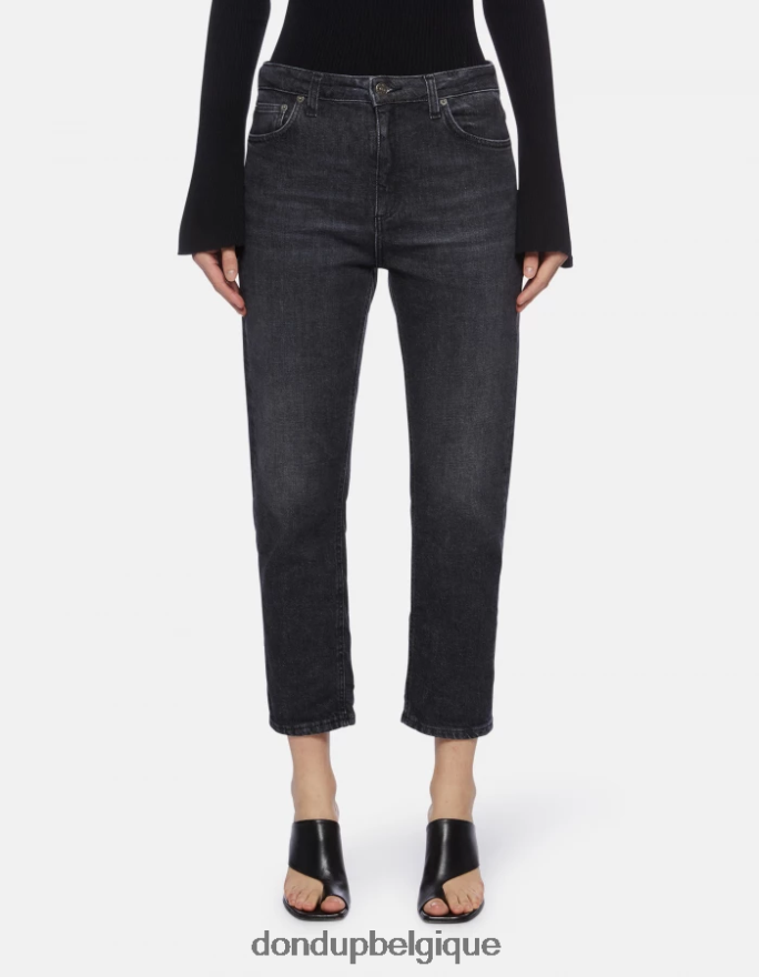 femmes vêtements DONDUP noir jean coupe classique en denim stretch cindy 8826D064