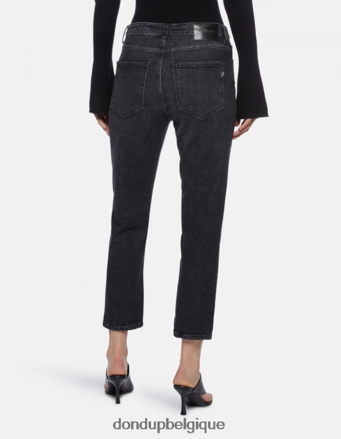 femmes vêtements DONDUP noir jean coupe classique en denim stretch cindy 8826D064