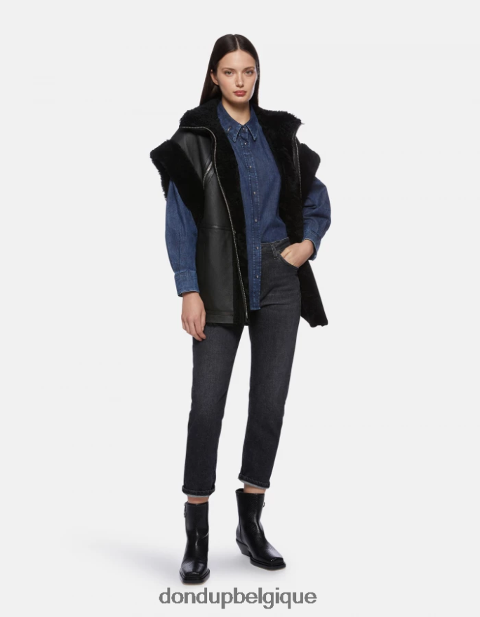 femmes vêtements DONDUP noir jean coupe classique en denim stretch cindy 8826D064