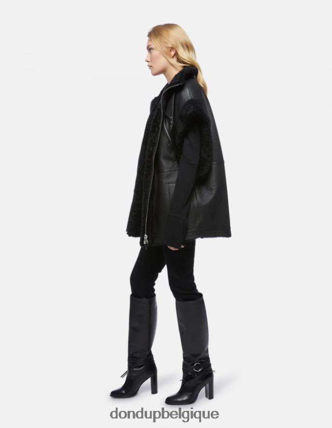 femmes vêtements DONDUP noir jean gaia en denim stretch super skinny 8826D083