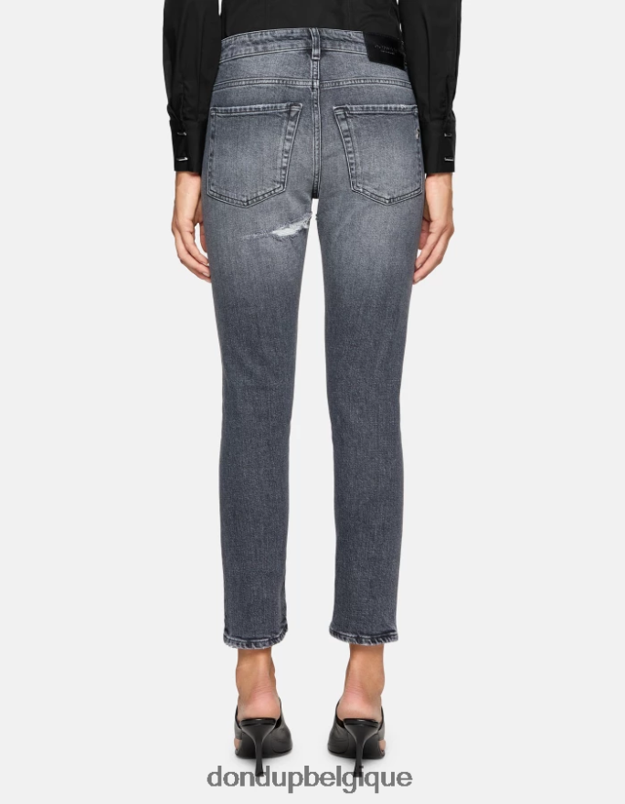femmes vêtements DONDUP noir jean mila en denim stretch coupe carotte 8826D040