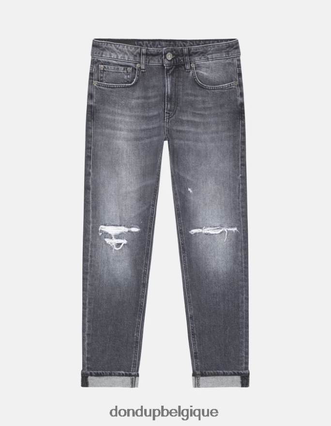 femmes vêtements DONDUP noir jean mila en denim stretch coupe carotte 8826D040