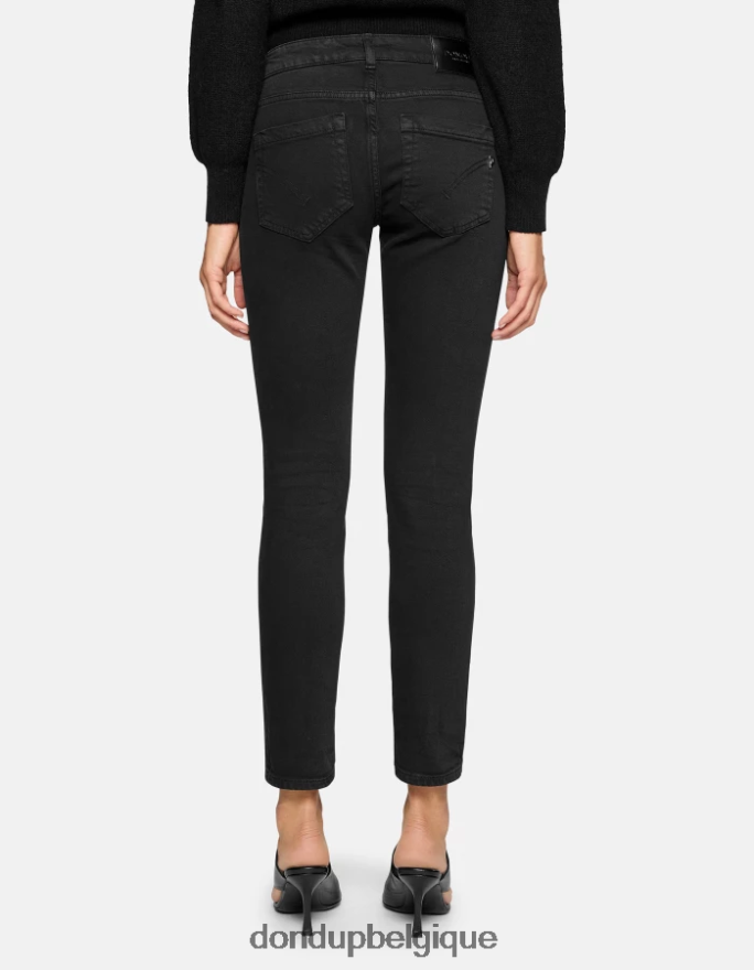 femmes vêtements DONDUP noir jean monroe coupe skinny en denim bull stretch 8826D023