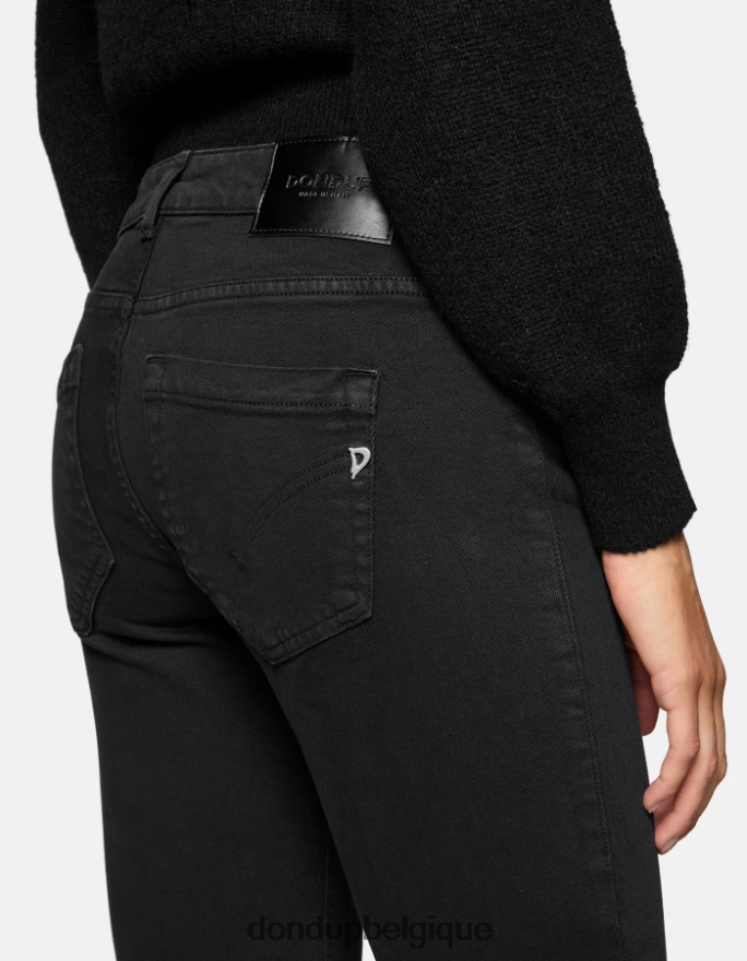 femmes vêtements DONDUP noir jean monroe coupe skinny en denim bull stretch 8826D023