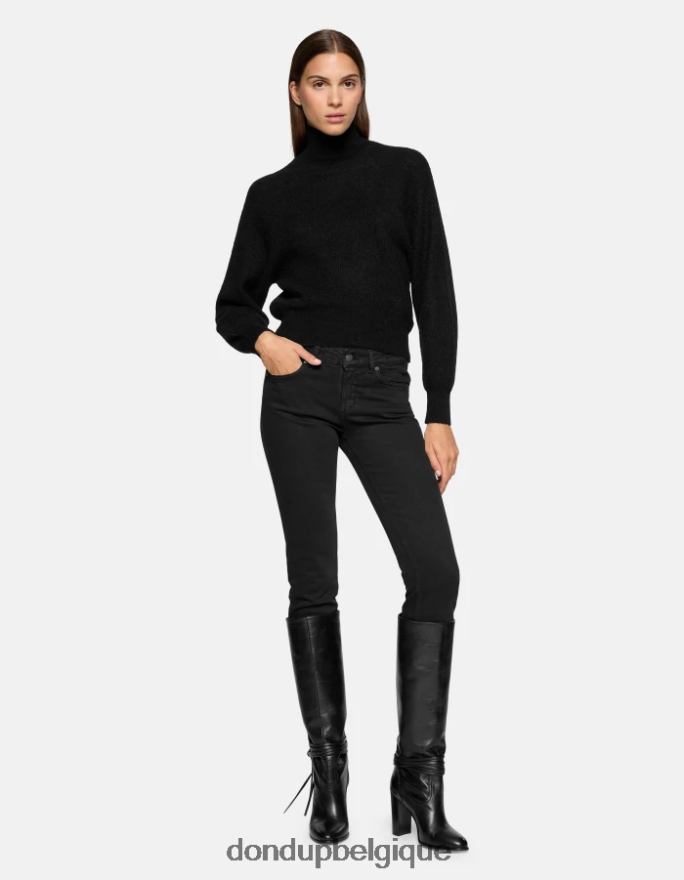 femmes vêtements DONDUP noir jean monroe coupe skinny en denim bull stretch 8826D023