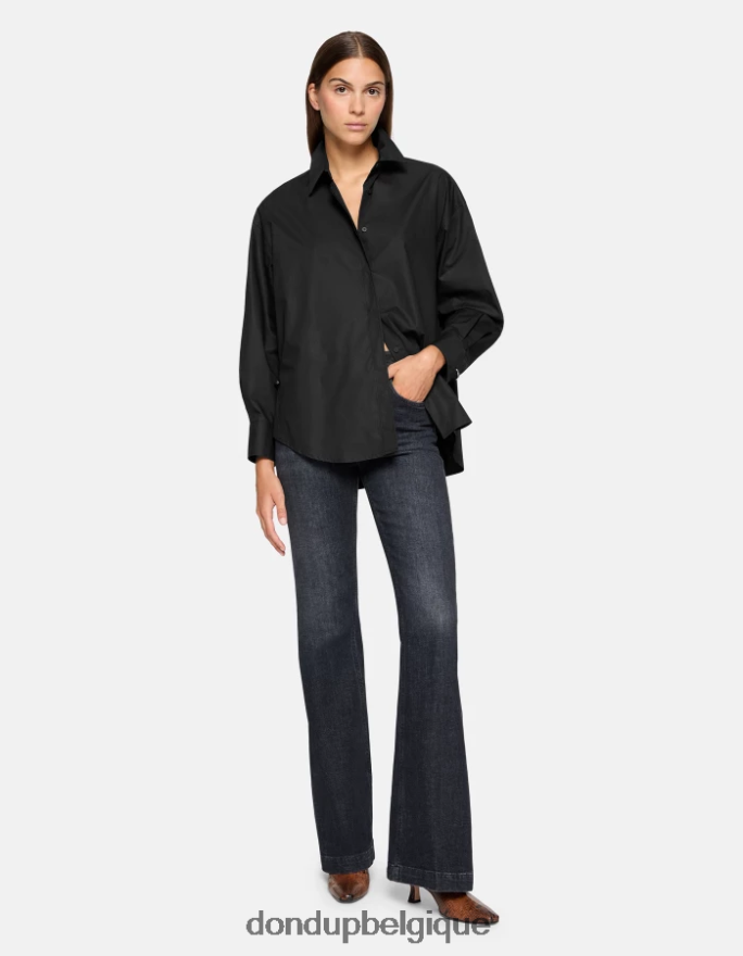 femmes vêtements DONDUP noir jean olivia en denim stretch bootcut 8826D058