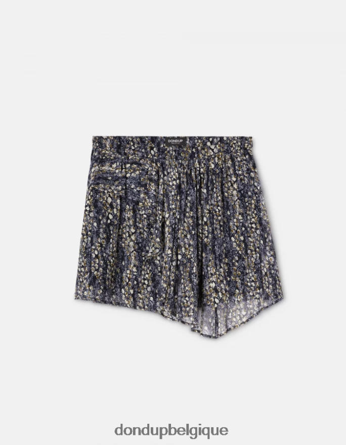 femmes vêtements DONDUP noir jupe courte en georgette 8826D0399