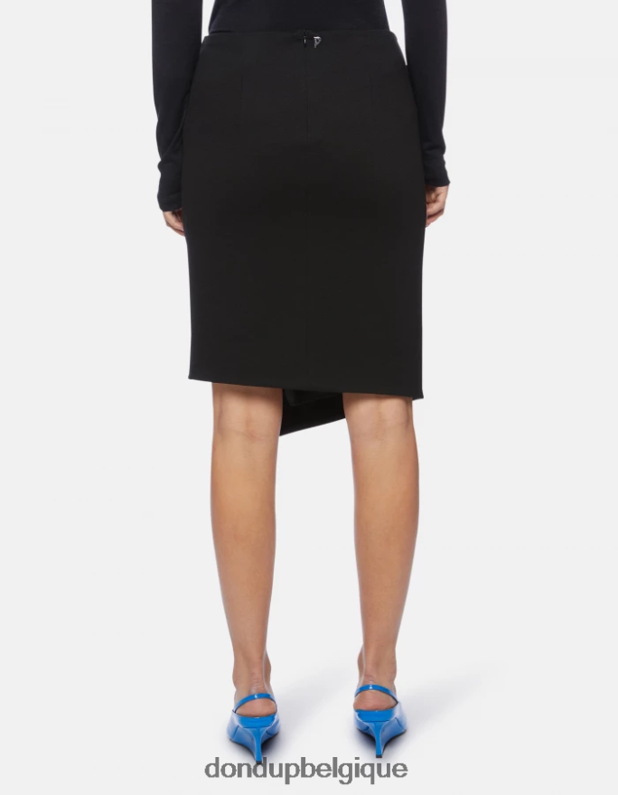 femmes vêtements DONDUP noir jupe mi-longue en jersey 8826D0402