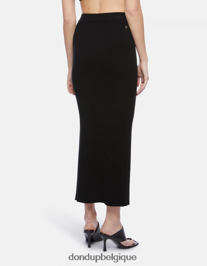 femmes vêtements DONDUP noir jupe mi-longue en viscose 8826D0407
