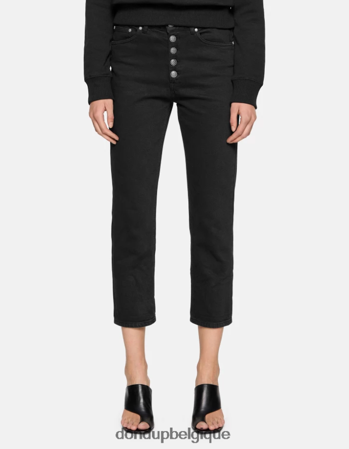femmes vêtements DONDUP noir koons - jean ample en denim bull stretch 8826D036