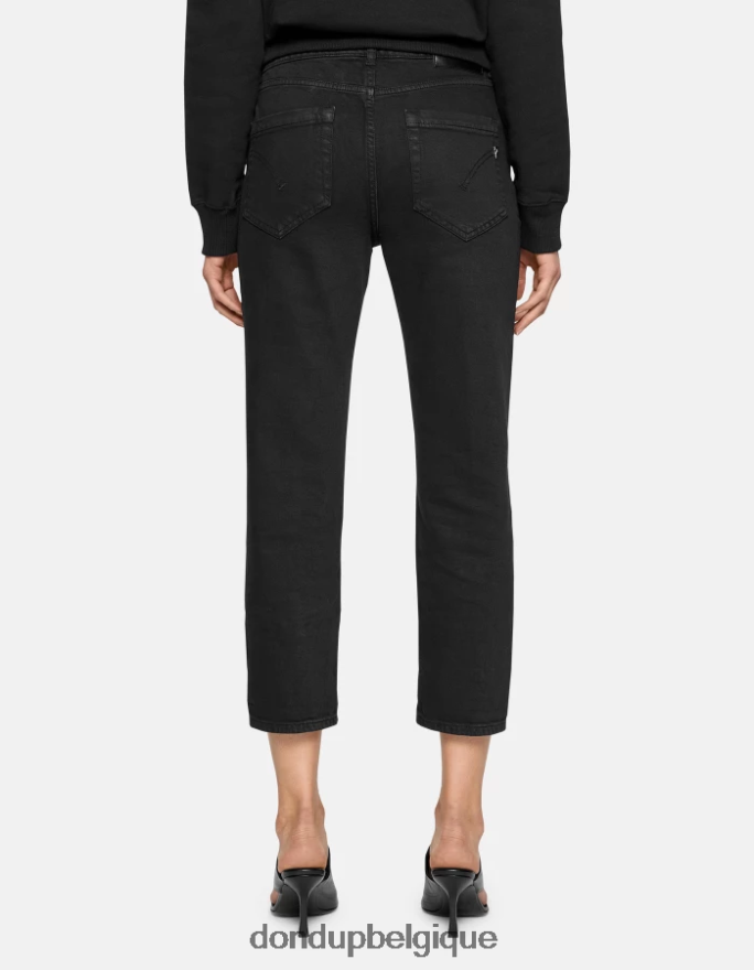 femmes vêtements DONDUP noir koons - jean ample en denim bull stretch 8826D036