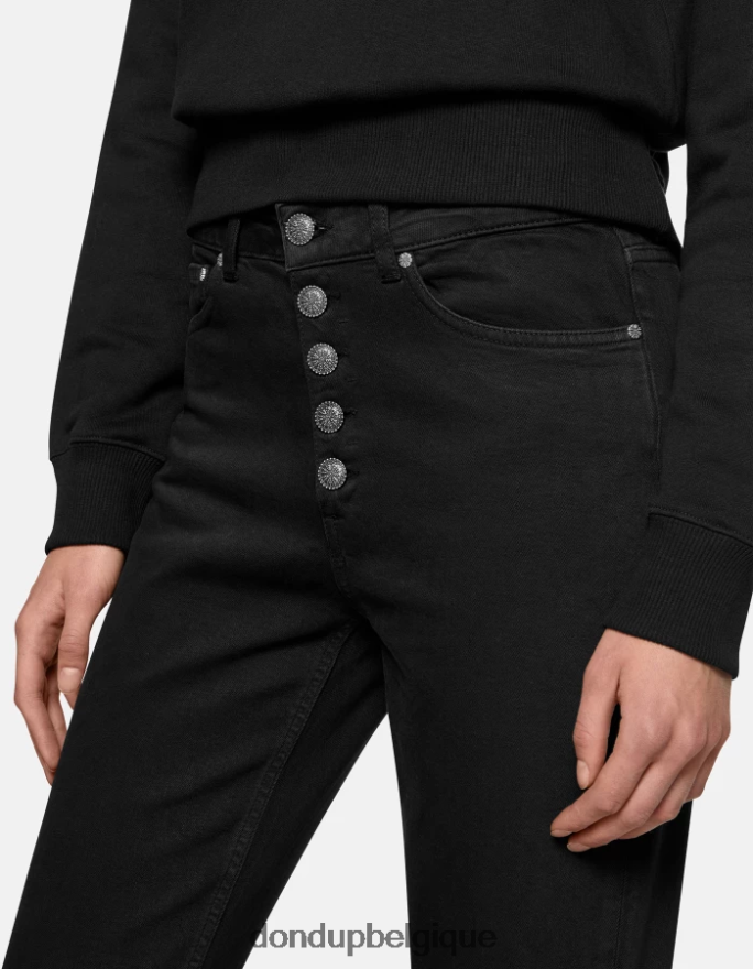 femmes vêtements DONDUP noir koons - jean ample en denim bull stretch 8826D036