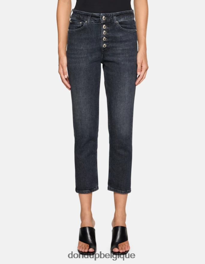 femmes vêtements DONDUP noir koons - jean ample en denim stretch 8826D0102