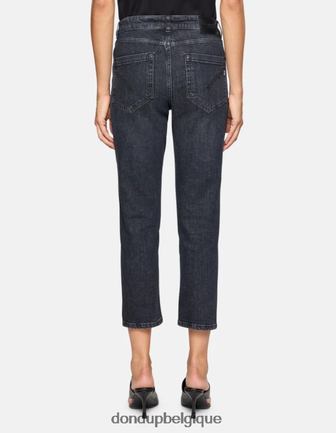 femmes vêtements DONDUP noir koons - jean ample en denim stretch 8826D0102