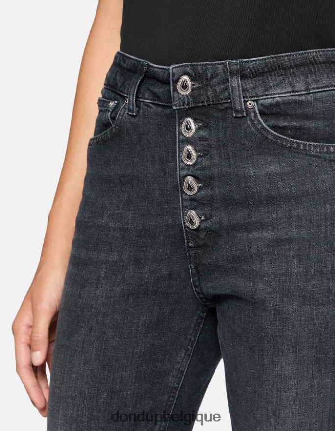 femmes vêtements DONDUP noir koons - jean ample en denim stretch 8826D0102